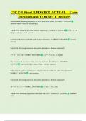 CSE 240 Final  UPDATED ACTUAL    Exam  Questions and CORRECT Answers 