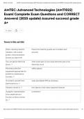 AMTEC&colon; Advanced Technologies &lpar;AMT1022&rpar; Exam&vert; Complete Exam Questions and CORRECT Answers&vert; &lpar;2025 update&rpar; Assured success&vert; grade A&plus;