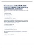 Corporate Finance Test Bank EXAM LATEST UPDATED VERSION QUESTIONS AND VERIFIED CORRECT ANSWERS JUST RELEASED