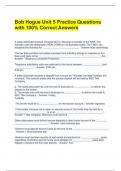 Bob Hogue Unit 5 Practice Questions with 100&percnt; Correct Answers 