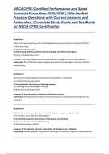 NSCA CPSS Certified Performance and Sport Scientist Exam Prep 2025&sol;2026 &vert; 200&plus; Verified Practice Questions with Correct Answers and Rationales &vert; Complete Study Guide and Test Bank for NSCA CPSS Certification 
