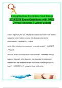 Straighterline Statistics Final Exam  2025&sol;2026 Exam Questions with 100&percnt;  Correct Answers &vert; Latest Update