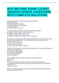 BCH 369 FINAL EXAM &vert; LATEST 2024&vert;2025 UPDATE &vert; QUESTIONS WITH COMPLETE SOLUTIONS 