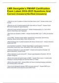 LMR Georgette&rsquo;s PMHNP Certification Exam Latest 2024-2025 Questions And Correct Answers&lpar;Verified Answers&rpar;