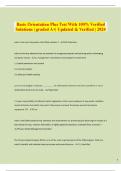 Basic Orientation Plus Test With 100&percnt; Verified  Solutions &vert; graded A&plus;&vert; Updated & Verified &vert; 2024 