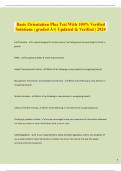Basic Orientation Plus Test With 100&percnt; Verified  Solutions &vert; graded A&plus;&vert; Updated & Verified &vert; 2024 