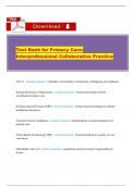 Test Bank for Primary Care&colon; Interprofessional Collaborative Practice &ndash; Verified Questions and Answers