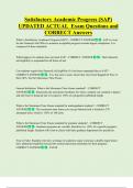 Satisfactory Academic Progress &lpar;SAP&rpar;  UPDATED ACTUAL  Exam Questions and  CORRECT Answers 