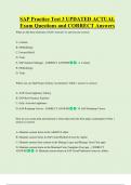 SAP Practice Test 3 UPDATED ACTUAL   Exam Questions and CORRECT Answers 
