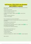 SAP Practice UPDATED Exam Questions  and CORRECT Answers 