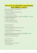 SAP ACTUAL UPDATED  Exam Questions  and CORRECT Answers 