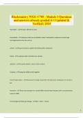 Biochemistry WGU C785 - Module 1 Questions  and answers already graded A&plus;&vert; Updated &  Verified &vert; 2024 