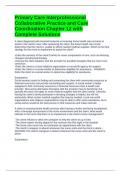 Primary Care Interprofessional Collaborative Practice and Care Coordination Chapter 12 with Complete Solutions