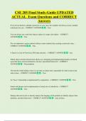 CSE 205 Final Study-Guide UPDATED  ACTUAL  Exam Questions and CORRECT  Answers 