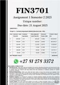 FIN3701 Assignment 1 (COMPLETE ANSWERS) Semester 2 2025 - DUE 21 August 2025