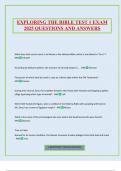 EXPLORING THE BIBLE TEST 1 EXAM 2025 QUESTIONS AND ANSWERS
