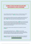 ETHICS TEST BANKS EXAM 2025 QUESTIONS AND ANSWERS