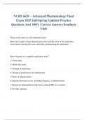 NURS 6620 &ndash; Advanced Pharmacology Final Exam 2025 Fall-Spring Updated Practice Questions And 100&percnt; Correct Answers Southern Utah