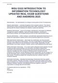 WGU D322 INTRODUCTION TO  INFORMATION TECHNOLOGY  UPDATED REAL EXAM QUESTIONS  AND ANSWERS 2025