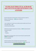 FLUID&comma; ELECTROLYTE & ACID-BASE BALANCE EXAM 2025 QUESTIONS AND ANSWERS