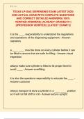 TEXAS LP-GAS DISPENSING EXAM LATEST 2025&sol;  2026 ACTUAL EXAM WITH COMPLETE QUESTIONS  AND CORRECT DETAILED ANSWERS &lpar;100&percnt;  VERIFIED ANSWERS&rpar; &vert;ALREADY GRADED A&plus;&vert;  &vert;&vert;PROFESSOR VERIFIED&vert;&vert; &vert;&vert;LATEST EXAM&excl;&excl;&excl;&vert;&vert;