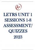 LETRS UNIT 1  SESSIONS 1-8  ASSESSMENT&sol;  QUIZZES  2023