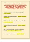 RASMUSSEN PHARM EXAM FINAL LATEST 2025&sol;  2026 ACTUAL EXAM WITH COMPLETE QUESTIONS  AND CORRECT DETAILED ANSWERS &lpar;100&percnt;  VERIFIED ANSWERS&rpar; &vert;ALREADY GRADED A&plus;&vert; &vert;&vert;  VERIFIED EXAM&excl;&excl;&excl;&vert;&vert; &vert;LATEST EXAM&excl;&excl;&excl;&vert;&vert;