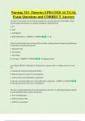 Nursing 315- Theories UPDATED ACTUAL   Exam Questions and CORRECT Answers 