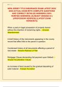 NEW JERSEY TITLE INSURANCE EXAM LATEST 2025&sol;  2026 ACTUAL EXAM WITH COMPLETE QUESTIONS  AND CORRECT DETAILED ANSWERS &lpar;100&percnt;  VERIFIED ANSWERS&rpar; &vert;ALREADY GRADED A&plus;&vert;  &vert;&vert;PROFESSOR VERIFIED&vert;&vert; &vert;&vert;LATEST EXAM  VERSION&excl;&excl;&excl;&vert;&vert; 