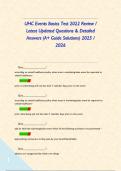 UHC Events Basics Test 2022 Review &sol; Latest Updated Questions & Detailed Answers &lpar;A&plus; Guide Solutions&rpar; 2025 &sol; 2026     