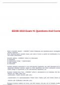 EEOB 3310 Exam &num;1 Questions And Correct Answers