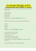 UCA-5 Practice UPDATED   ACTUAL  Exam Questions and CORRECT Answers
