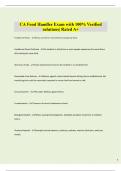 CA Food Handler Exam with 100&percnt; Verified  solutions&vert; Rated A&plus; 