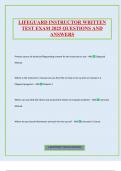 LIFEGUARD INSTRUCTOR WRITTEN TEST EXAM 2025 QUESTIONS AND ANSWERS