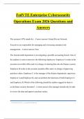 FedVTE Enterprise Cybersecurity Operations Exam 2026 Questions and Answers