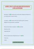 LMPT TEST 4 EXAM 2025 QUESTIONS AND ANSWERS