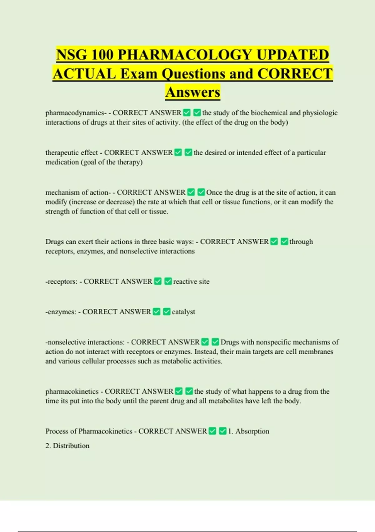 NSG 100 Bundled Exam Questions WITH CORRECT Answers - Stuvia US