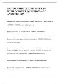 MOTOR VEHICLE UNIT 151 EXAM WITH CORRECT QUESTIONS AND ANSWERS 2025
