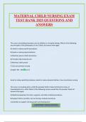 MATERNAL CHILD NURSING EXAM TEST BANK 2025 QUESTIONS AND ANSWERS