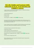 NSG 100- Mobility and Functional Ability  UPDATED ACTUAL  Exam Questions and  CORRECT Answers 