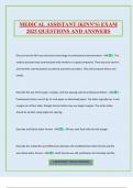 MEDICAL ASSISTANT &lpar;KINN'S&rpar; EXAM 2025 QUESTIONS AND ANSWERS