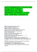 AAPD REMEMBERED EXA&lpar;ACTUAL EXAM&rpar; WITH CORRECT QUESTIONS AND WELL ANSWERED ANSWERS LATEST 2025 - 2026 WELL GRADED A&plus;