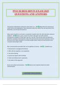 PSYCH HESI HINTS EXAM 2025 QUESTIONS AND ANSWERS
