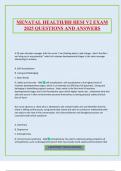 MENATAL HEALTH&sol;BH HESI V2 EXAM 2025 QUESTIONS AND ANSWERS
