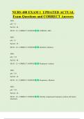 NURS 480 EXAM 1  UPDATED ACTUAL  Exam Questions and CORRECT Answers