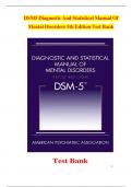 Test Bank for Diagnostic and Statistical Manual of Mental Disorders&comma; 5th Edition&colon; &lpar;DSM-5 &rpar;&comma; Updated Chapters 2025