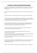 PUR EXAM 1 UPDATED QUESTIONS AND ANSWER&period;