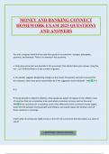 MONEY AND BANKING CONNECT HOMEWORK EXAM 2025 QUESTIONS AND ANSWERS