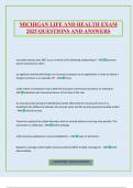MICHIGAN LIFE AND HEALTH EXAM 2025 QUESTIONS AND ANSWERS