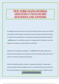 NEW YORK STATE GENERAL ADJUSTER 17-70 EXAM 2025 QUESTIONS AND ANSWERS